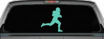 Football Player Running Sports Car or Truck Window Decal Sticker (Mint)