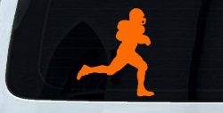 Football Player Running Sports Car or Truck Window Decal Sticker (Orange)