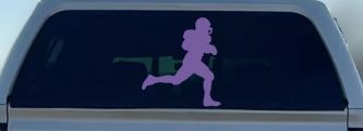 Football Player Running Sports Car or Truck Window Decal Sticker (Purple)