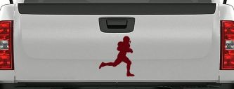 Football Player Running Sports Car or Truck Window Decal Sticker (Purple Red)