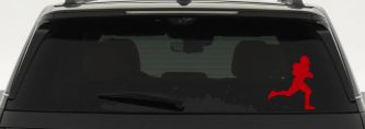 Football Player Running Sports Car or Truck Window Decal Sticker (Red)