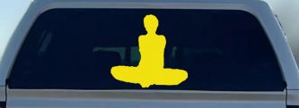 Yoga Pose Car Truck Window Vinyl Decal Sticker Zen Om Wellness (Yellow)