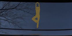 Yoga Pose Car or Truck Window Decal Sticker (Gold)