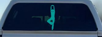 Yoga Pose Car or Truck Window Decal Sticker (Turquoise)