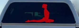 Yoga Pose Car or Truck Window Decal Sticker (Red)
