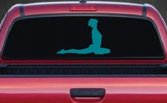 Yoga Pose Car or Truck Window Decal Sticker (Turquoise Blue)