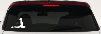 Yoga Pose Car or Truck Window Decal Sticker (White)