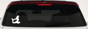 Yoga Pose Car or Truck Window Decal Sticker (White)