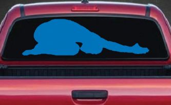 Yoga Pose Car or Truck Window Decal Sticker (Sky Blue)