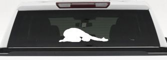 Yoga Pose Car or Truck Window Decal Sticker (White)