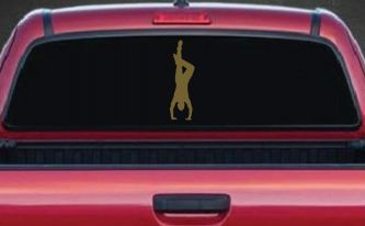 Dancer Hand Stand Car or Truck Window Decal Sticker (Gold)