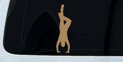 Dancer Handstand Car Truck Window Decal Vinyl Sticker (Light Brown)