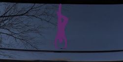 Dancer Hand Stand Car or Truck Window Decal Sticker (Violet)