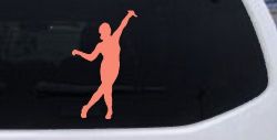 Dancer Car Truck Window Vinyl Decal Sticker Show Your Moves (Coral)