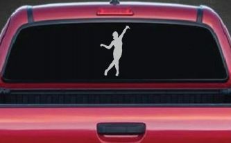 Dancer Car Truck Window Vinyl Decal Sticker Show Your Moves (Light Gray)