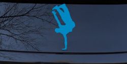 Dancer One Hand Stand Car or Truck Window Decal Sticker (Blue)