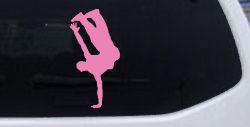 Dancer One Hand Stand Car or Truck Window Decal Sticker (Pink)