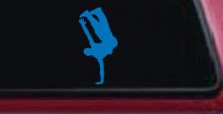 Dancer One Hand Stand Car or Truck Window Decal Sticker (Sky Blue)