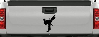 Karate Ninja Car or Truck Window Decal Sticker (Black)