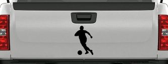 Soccer Player Sports Car or Truck Window Decal Sticker (Black)