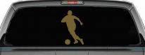 Soccer Player Sports Car or Truck Window Decal Sticker (Gold)