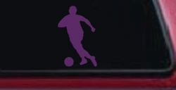 Soccer Player Sports Car or Truck Window Decal Sticker (Violet)