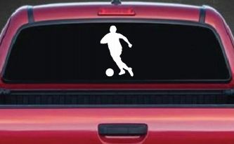 Soccer Player Sports Car or Truck Window Decal Sticker