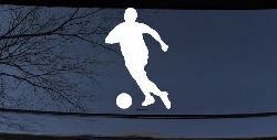 Soccer Player Sports Car or Truck Window Decal Sticker
