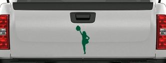 Cheerleader Decal Sticker for Car Truck Window Vinyl Graphic (Dark Green)
