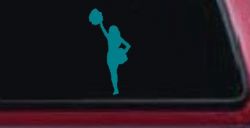 Cheerleader Sports Car or Truck Window Decal Sticker (Turquoise Blue)