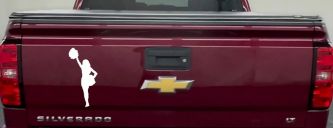 Cheerleader Decal Sticker for Car Truck Window Vinyl Graphic (White)