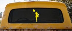 Cheerleader Sports Car or Truck Window Decal Sticker (Yellow)