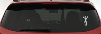 Body Builder Sports Car or Truck Window Decal Sticker (Light Gray)
