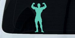 Body Builder Sports Car or Truck Window Decal Sticker (Mint)