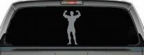 Body Builder Sports Car or Truck Window Decal Sticker (Telegrey)