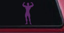 Body Builder Sports Car or Truck Window Decal Sticker (Violet)