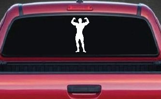 Body Builder Sports Car or Truck Window Decal Sticker