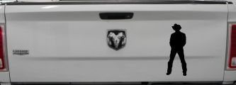 Cowboy Decal Western Car or Truck Window Decal Sticker (Black)