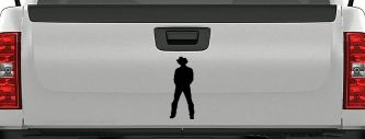 Cowboy Decal Western Car or Truck Window Decal Sticker (Black)