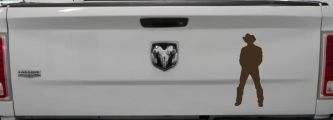 Cowboy Decal Western Car or Truck Window Decal Sticker (Brown)