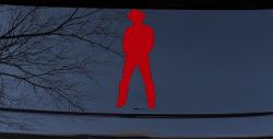Cowboy Decal Western Car or Truck Window Decal Sticker (Red)