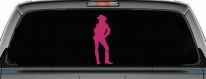 Cowgirl Decal Western Car or Truck Window Decal Sticker (Hot Pink)
