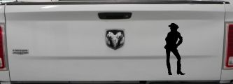 Cowgirl Decal Western Car or Truck Window Decal Sticker (Matte Black)