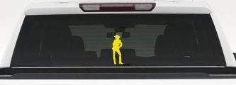 Cowgirl Decal Western Car or Truck Window Decal Sticker (Yellow)