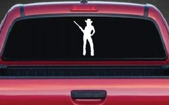 Cowgirl With Gun Western Ranch Car or Truck Window Decal Sticker