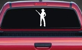 Cowgirl With Gun Western Ranch Car or Truck Window Decal Sticker