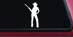 Cowgirl With Gun Western Ranch Car or Truck Window Decal Sticker