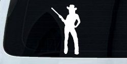 Cowgirl With Gun Western Ranch Car or Truck Window Decal Sticker