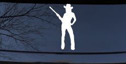 Cowgirl With Gun Western Ranch Car or Truck Window Decal Sticker