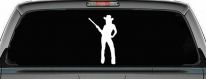Cowgirl With Gun Western Ranch Car or Truck Window Decal Sticker